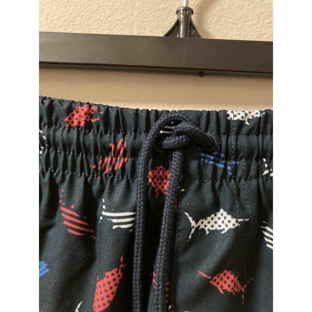 Columbia‎ PFG Mens Trunks Swim Shorts Red White Blue Patriotic Fish Sz M NWT - Picture 3 of 11